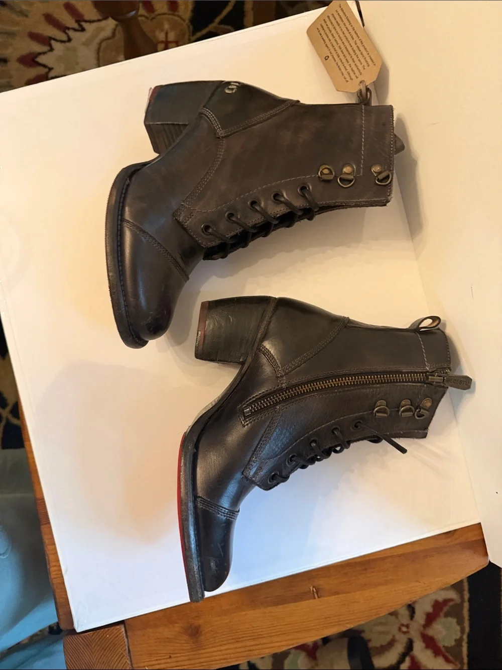 NWT BED STU Black Women 7.5 Judgement boots